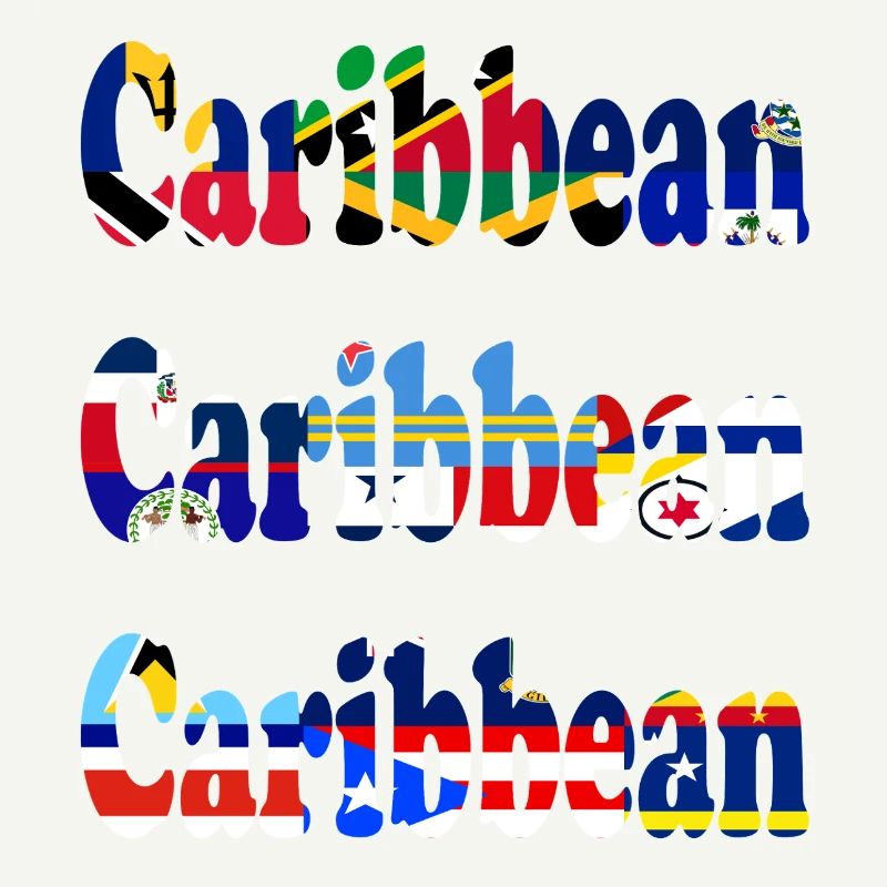 Sentiment de vacances avec les drapeaux des Caraïbes