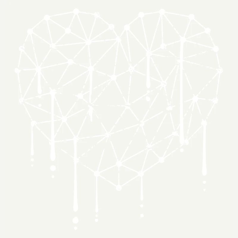 Cool Heart Love Graffiti Drop Grid Pattern