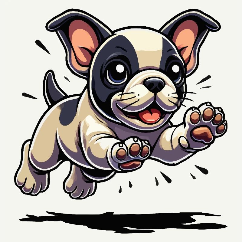 Sauts de chiot bouledogue français