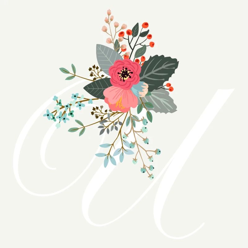 Lettre u fleuris