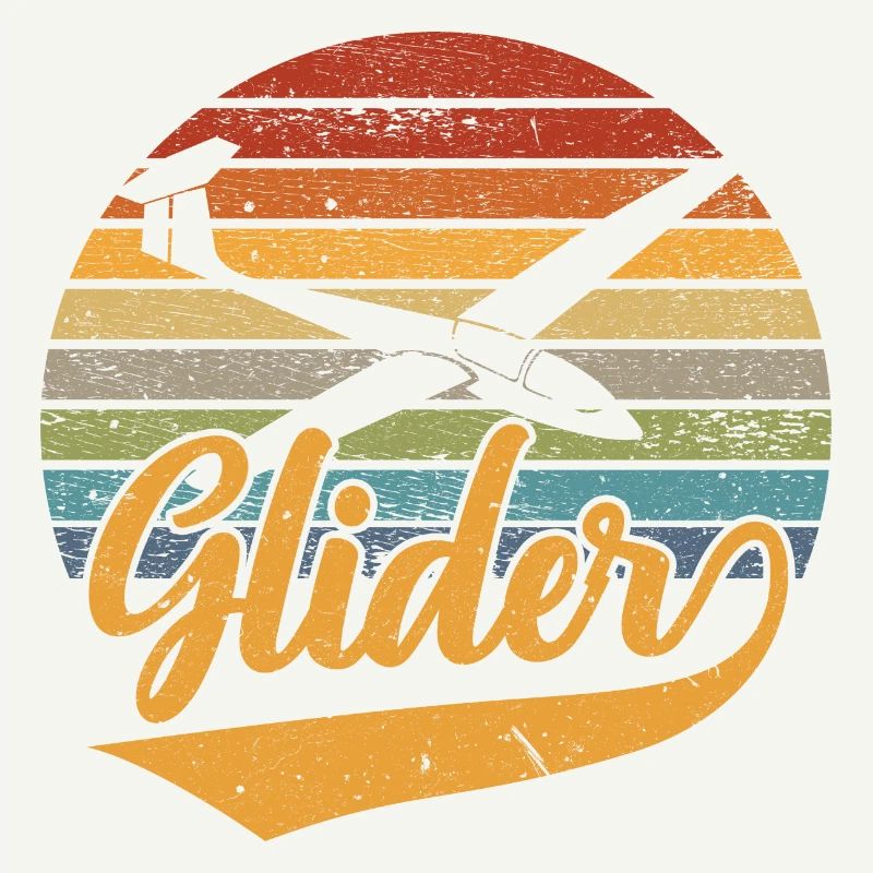 Retro Planner Glider Soaring Aircraft Pilot
