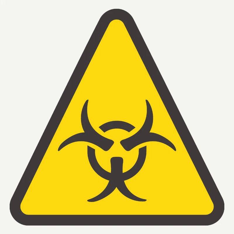 Warning label biohazard yellow