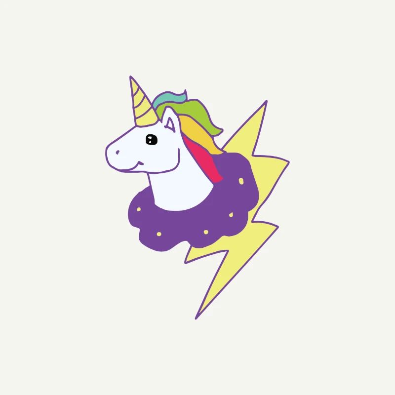 Einhorn bunt Regenbogen Blitz Geschenk Idee