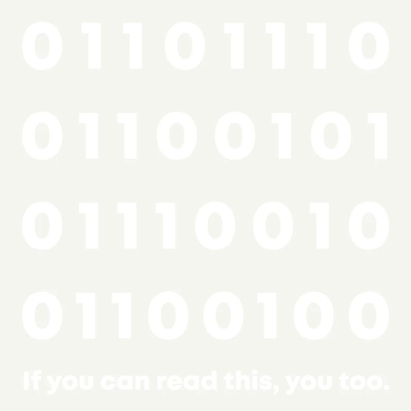 Nerd dans le code binaire
