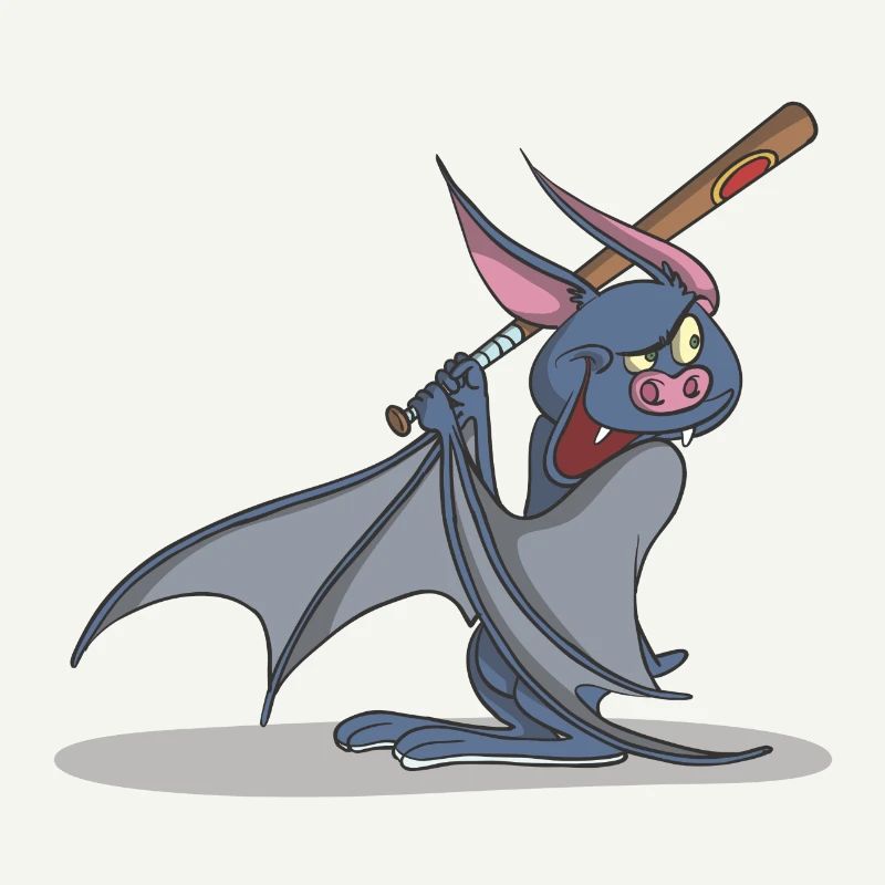 Fledermaus mit Baseball Schläger