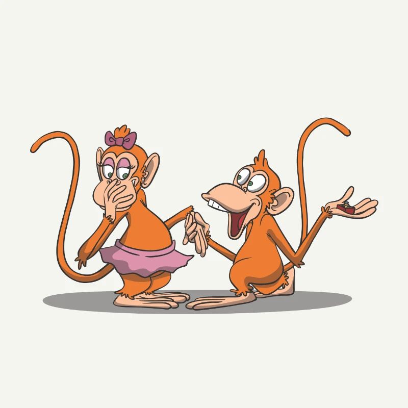 Cute monkey makes a marriage proposal
