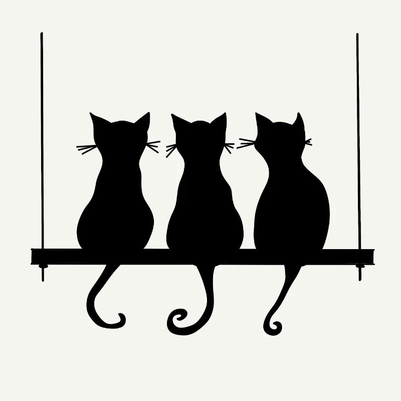 Chats sur une balancoire