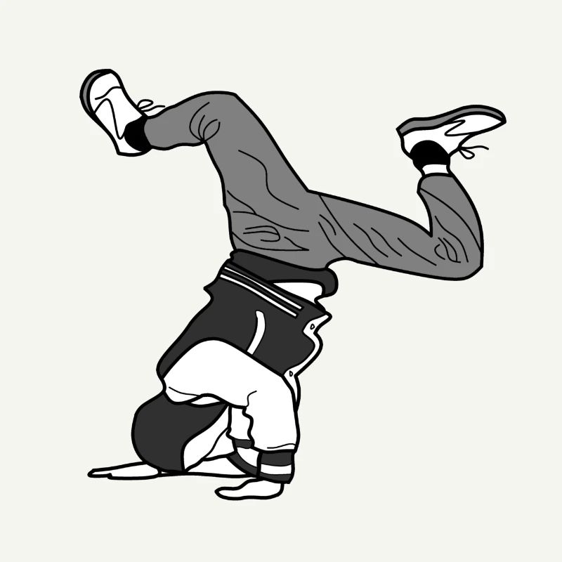 B Boy B-Boy Elbow Freeze in grayscale break dance