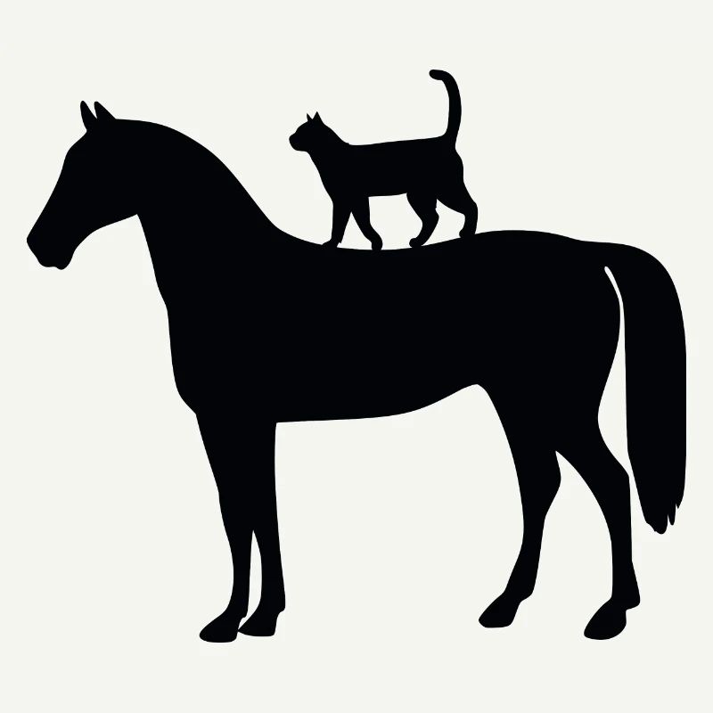 Cheval avec chat