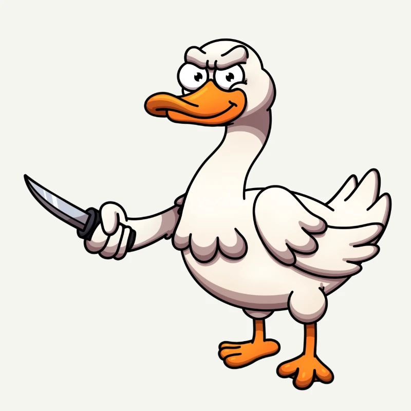Gans mit Messer