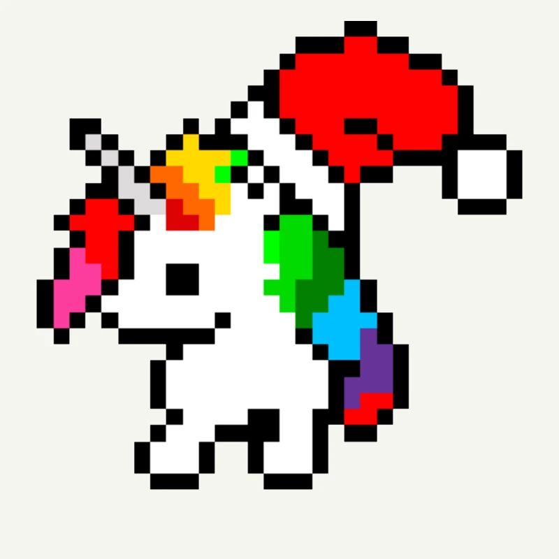 Weihnachten Einhorn Pixel Art