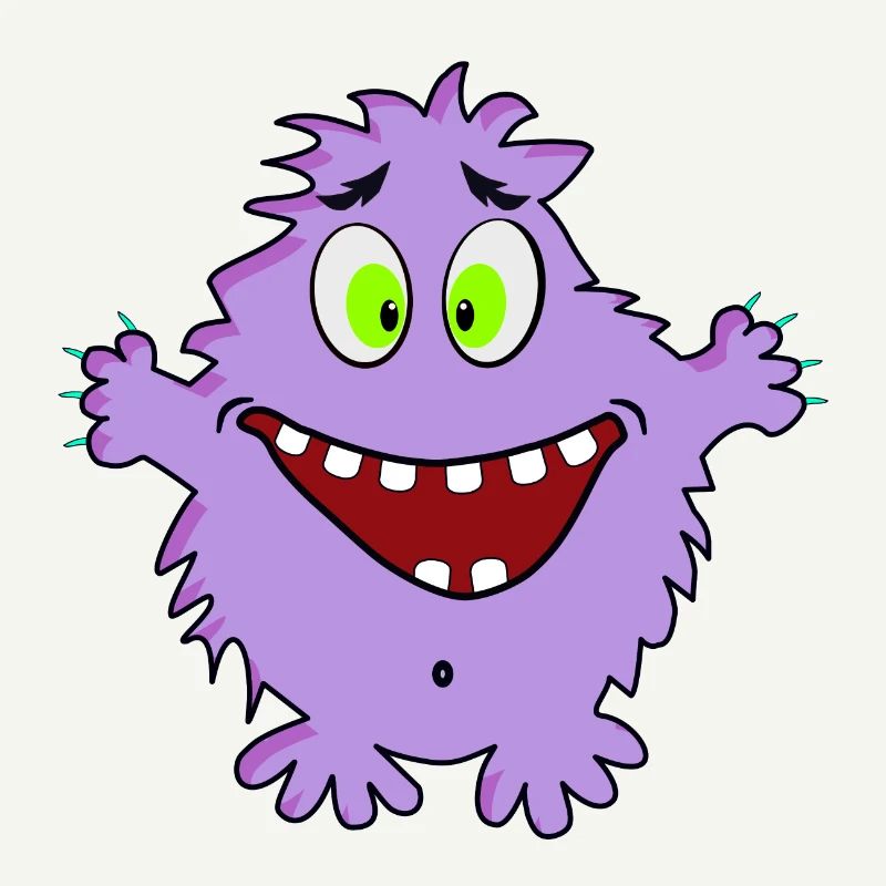 Mignon amical mignon monstre optimiste