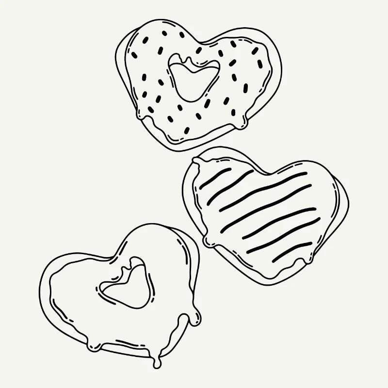 Heart donuts Valentines 90s