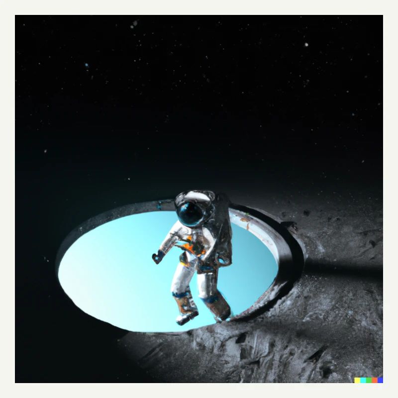 Astronaut in both spheres