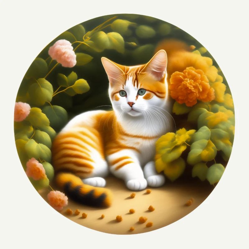 Chat mignon dans le jardin