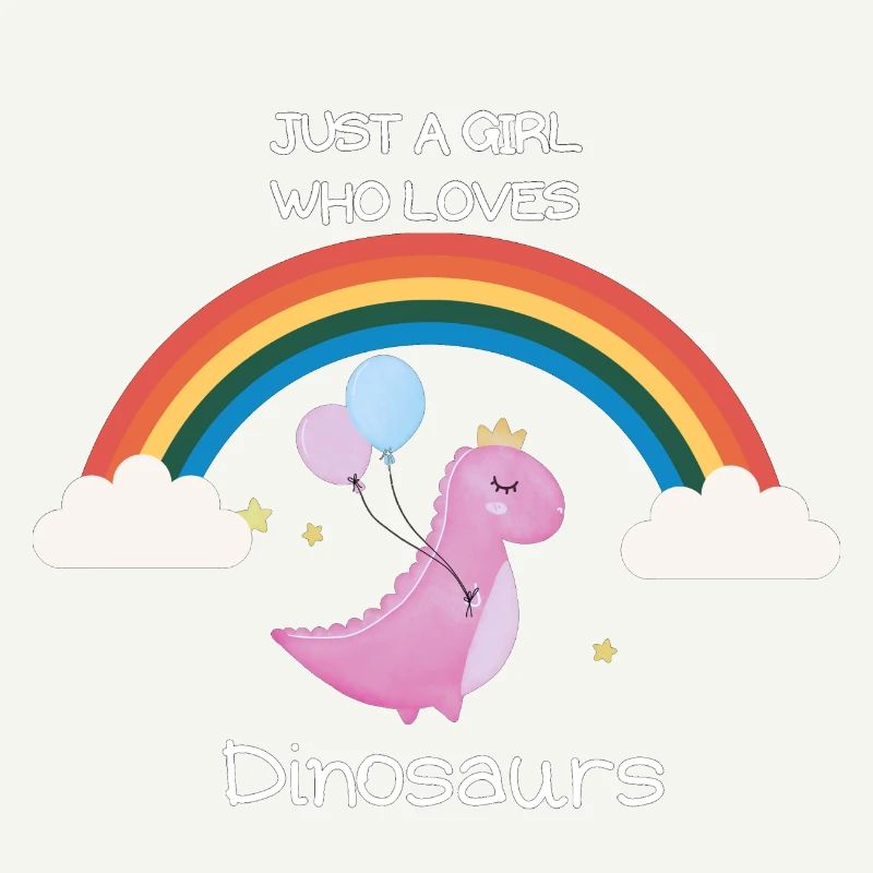 Nur ein Mädchen, das Dinosaurier liebt Geschenk Regenbogen