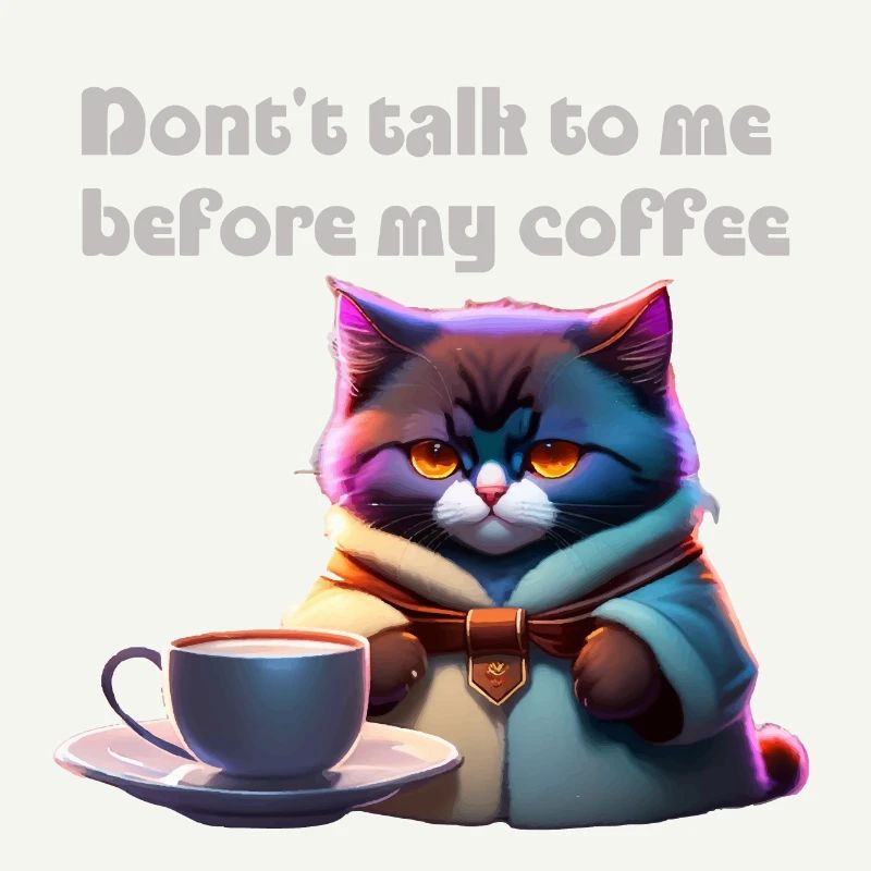 Funny cat and coffee
