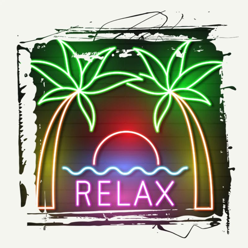 summer beach beach retro sea neon light eng