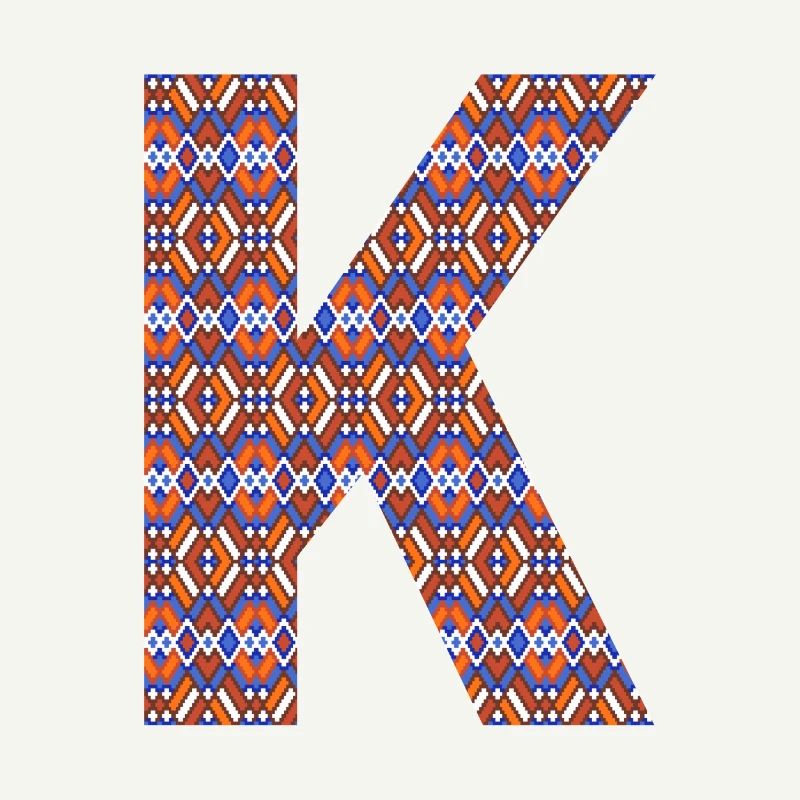 Monogram Letter K- geometric pattern