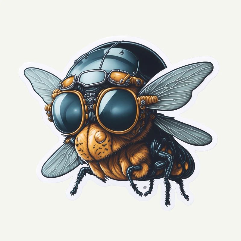 Lustig Fliege mit Pilotenbrille
