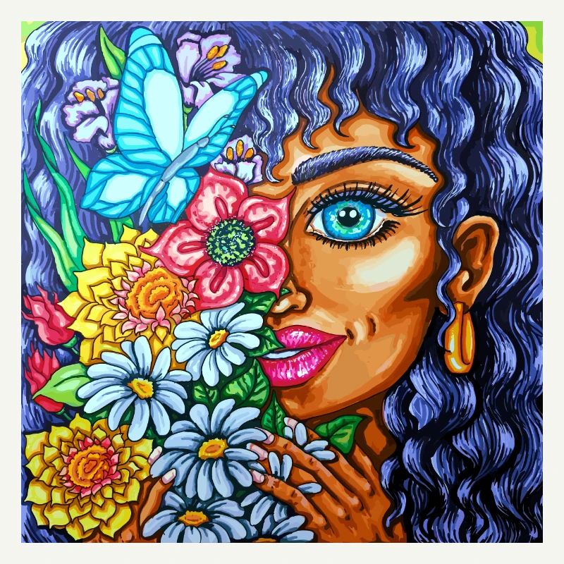Mädchen mit Blumen