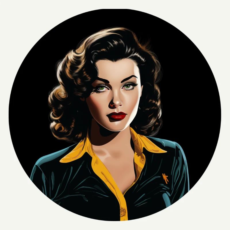 Comics inspirierte Retro Lady
