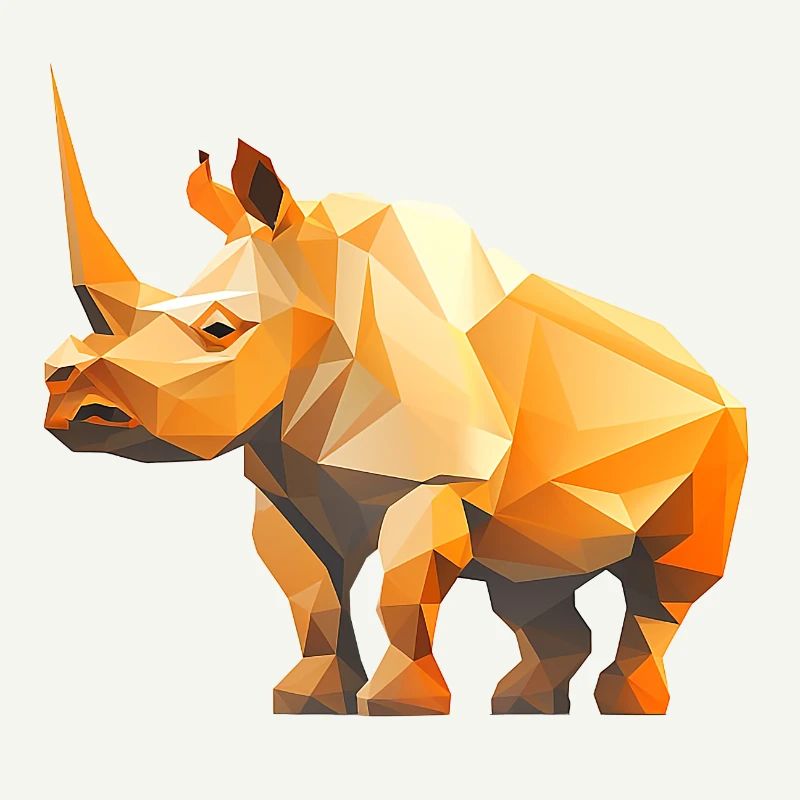 Nashorn Low Poly Logo Design