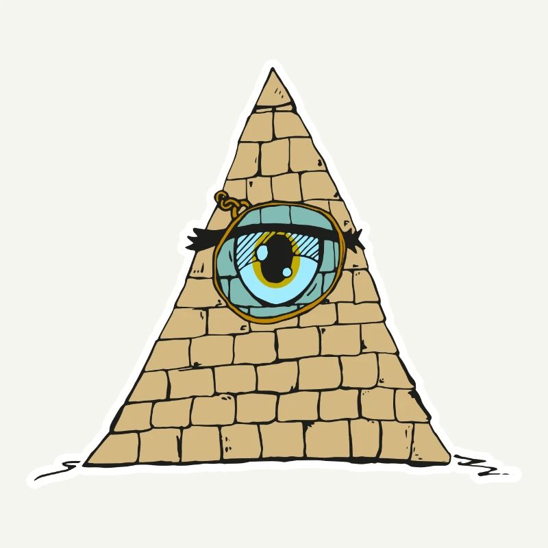 Oeil pyramidal avec Monokle - Style de dessin animé