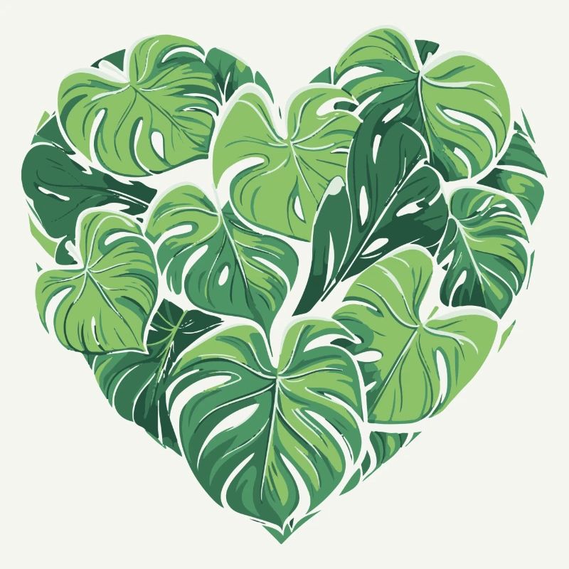 Monstera Heart Leaf Plants Garden Variegata Leaf