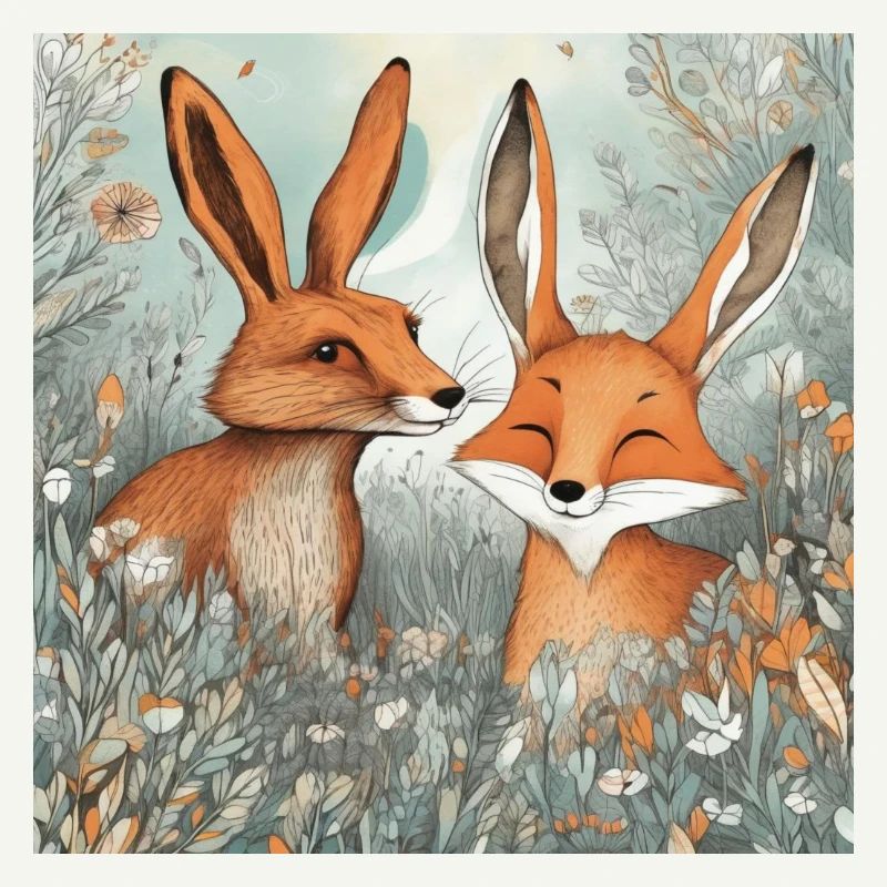 Hare and fox