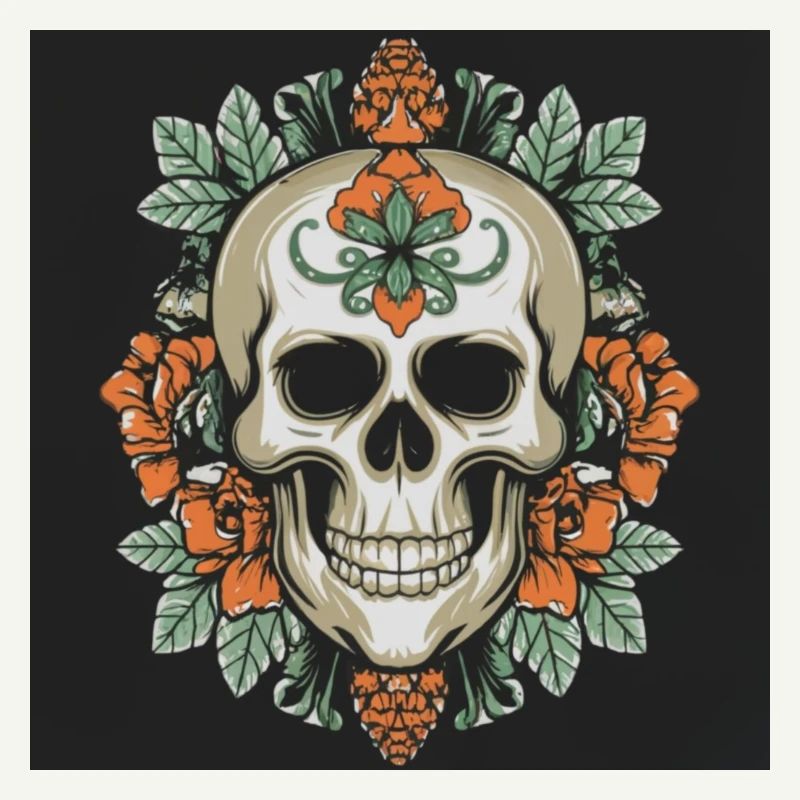 Skull with roses