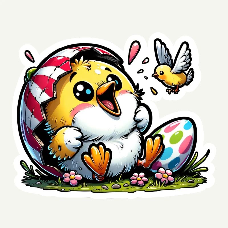 Poussin de Pâques joyeux