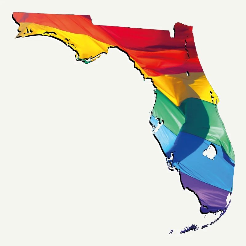 LGBTQ Flag in Florida State Map