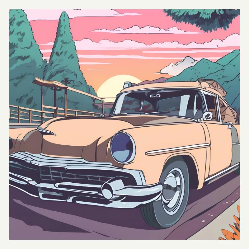 Road trip en voiture classique