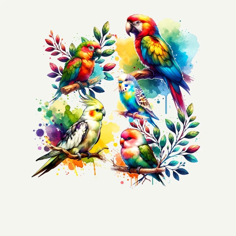 Divers oiseaux perroquets