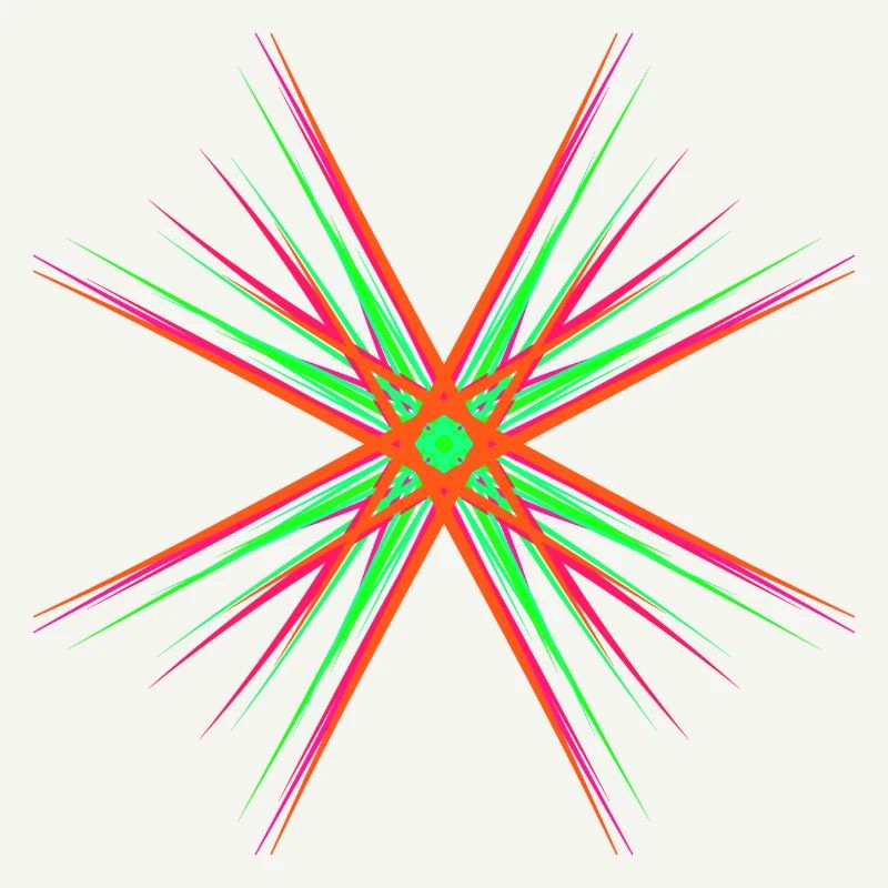Étoile composée de plusieurs couleurs vives