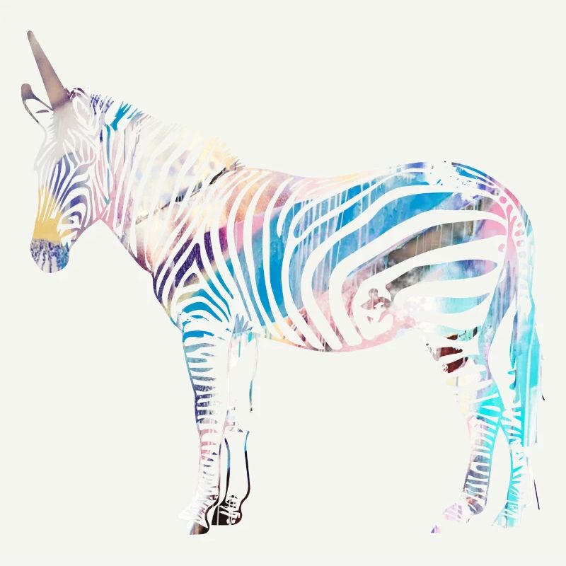 Zebra,einhorn, bunt , illustration,graffiti