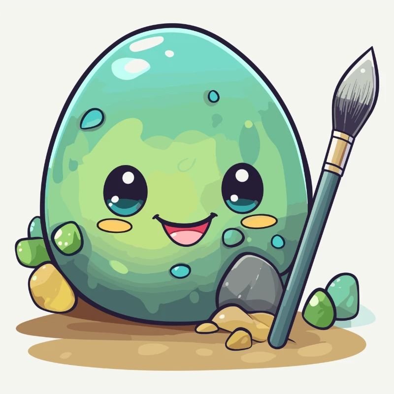 Egg with brush