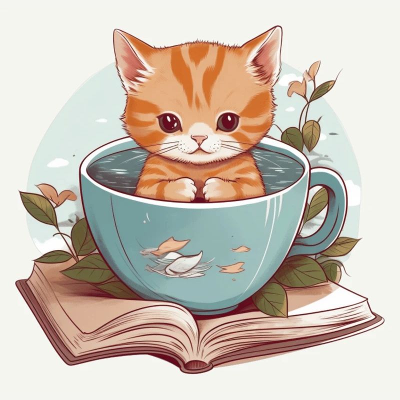 Cute cat in mug