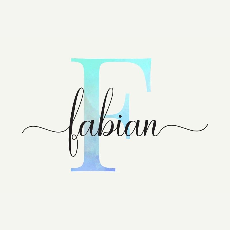 E| Monogram | Name | Fabian | Watercolor
