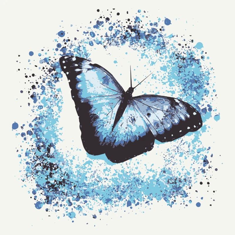 papillon ,bleu ,graffiti,turquoise,peinture