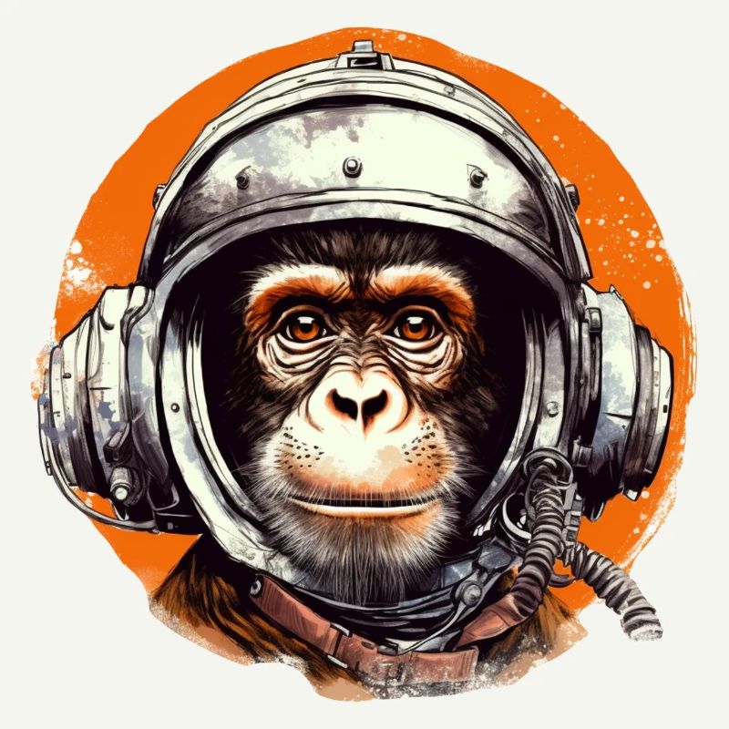 Space Monkey Retro Dessin