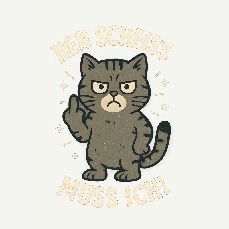 Frecher Spruch 'nen Scheiss muss ich Katze