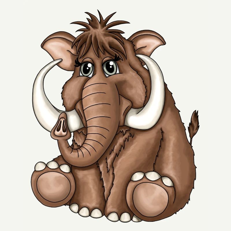 Cute fluffy mammoth stone age