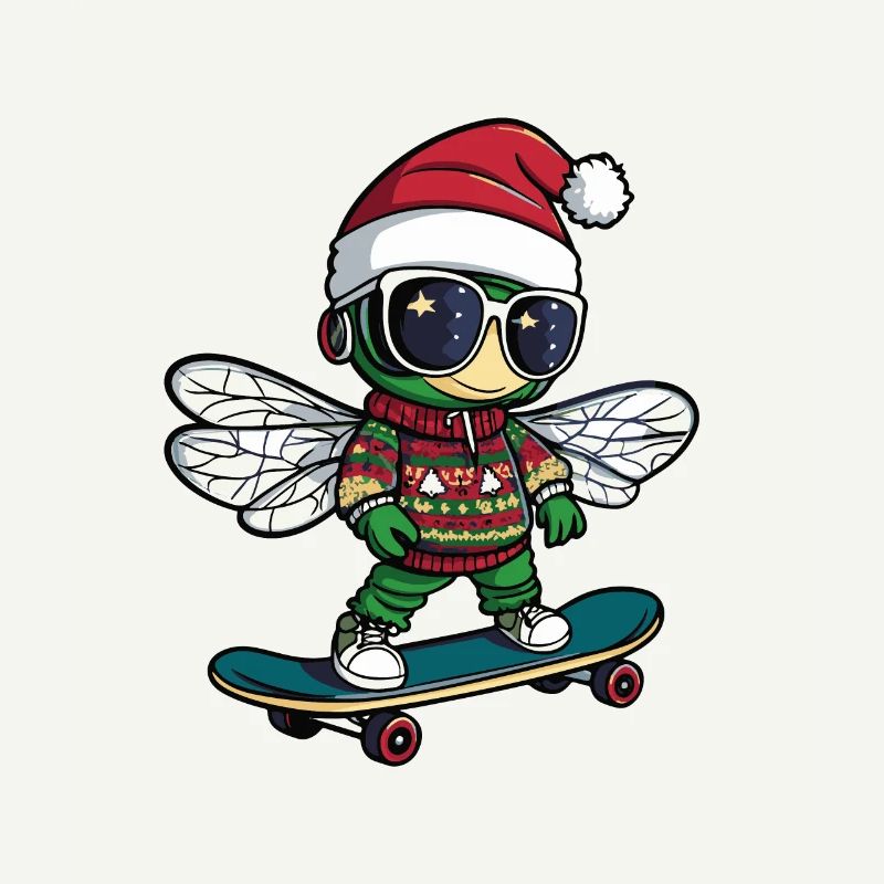 Libellule Noël drôle