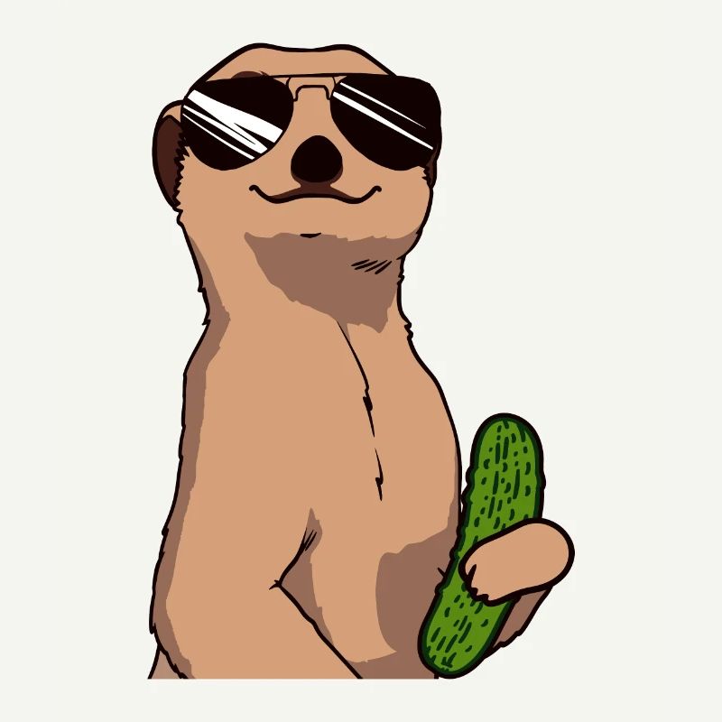 Drôle de suricate concombre cornichon amateur de concombre