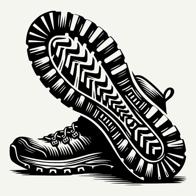 Hiking boots with deep tread