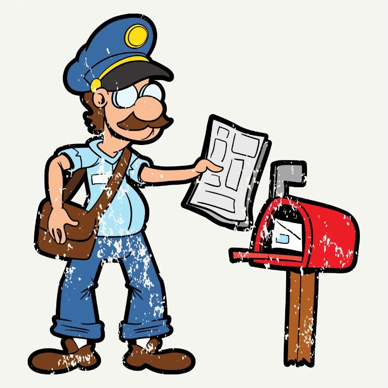 Retro vintage grunge style postman postman