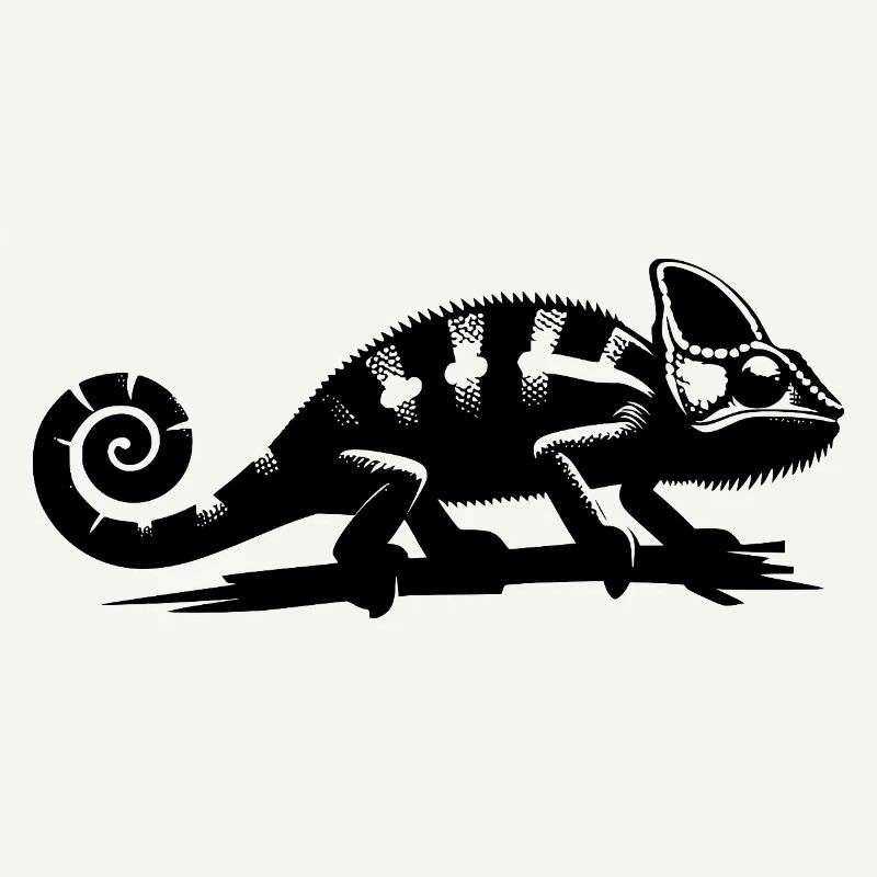 Kleiner Chamäleon Drache mit gekringelter Schwanz