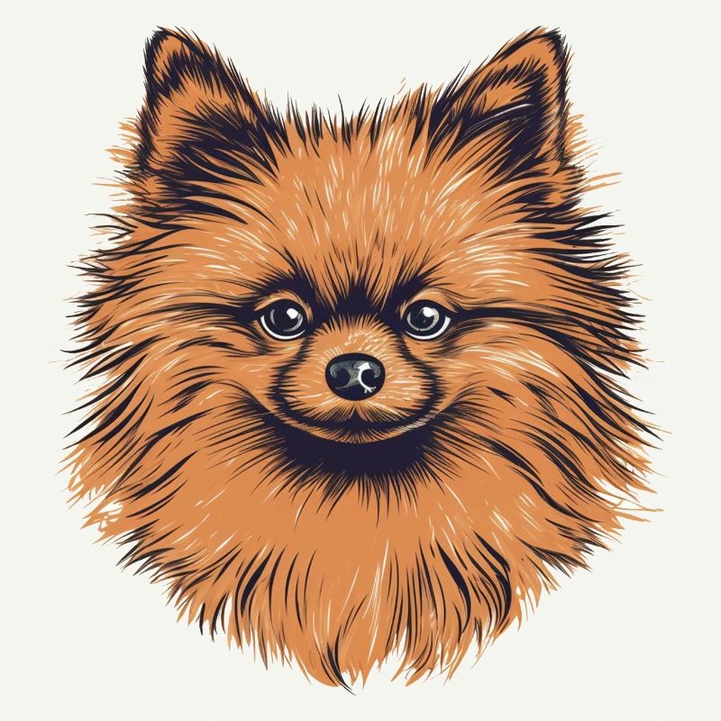 Pomeranian Miniature Spitz Drawing